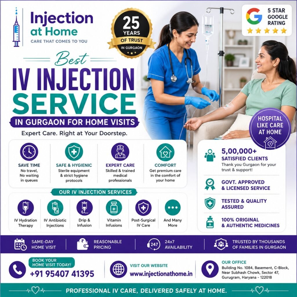 Best IV Injection Service in Gurgaon for Home Visits